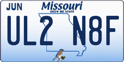 MO license plate UL2N8F