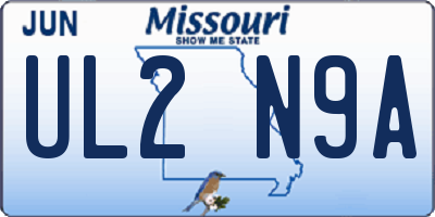 MO license plate UL2N9A