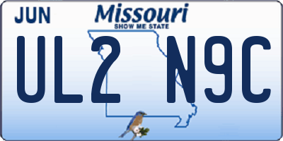 MO license plate UL2N9C