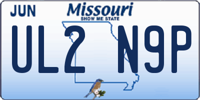 MO license plate UL2N9P