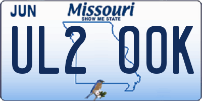 MO license plate UL2O0K