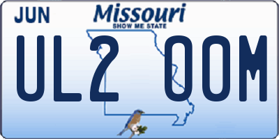 MO license plate UL2O0M
