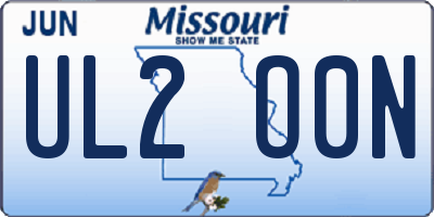 MO license plate UL2O0N