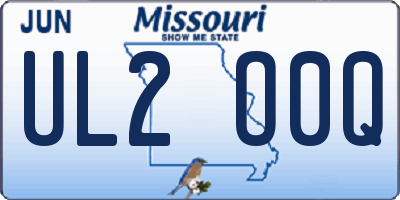MO license plate UL2O0Q