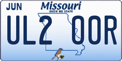 MO license plate UL2O0R