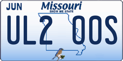 MO license plate UL2O0S