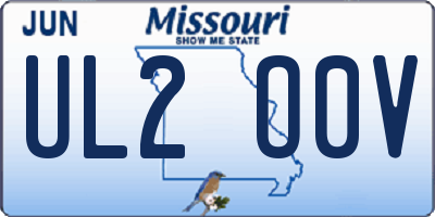 MO license plate UL2O0V