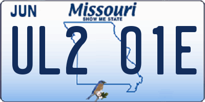MO license plate UL2O1E