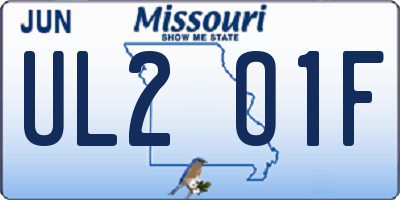 MO license plate UL2O1F