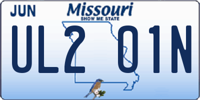 MO license plate UL2O1N