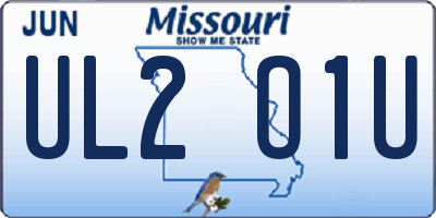 MO license plate UL2O1U