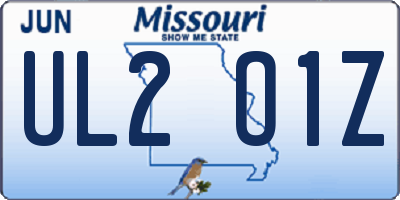 MO license plate UL2O1Z
