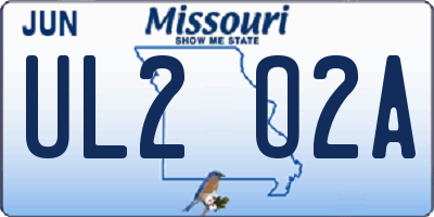 MO license plate UL2O2A