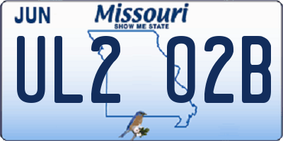 MO license plate UL2O2B