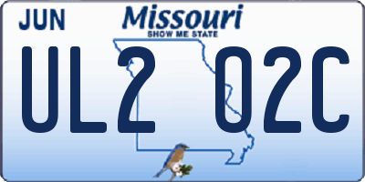 MO license plate UL2O2C