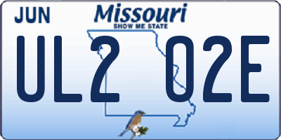 MO license plate UL2O2E