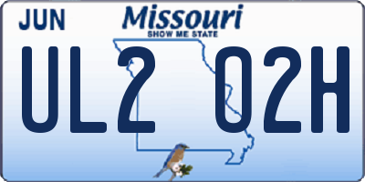 MO license plate UL2O2H
