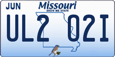 MO license plate UL2O2I