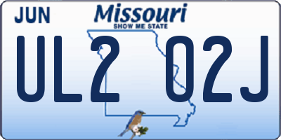 MO license plate UL2O2J