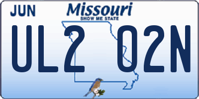 MO license plate UL2O2N