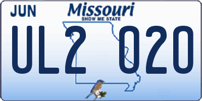 MO license plate UL2O2O