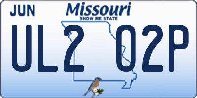 MO license plate UL2O2P