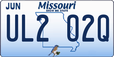 MO license plate UL2O2Q