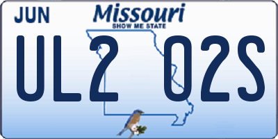 MO license plate UL2O2S