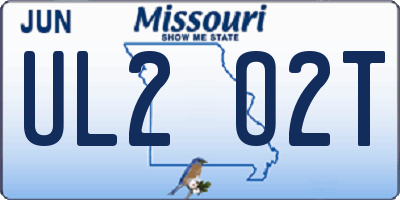 MO license plate UL2O2T