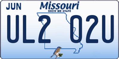 MO license plate UL2O2U