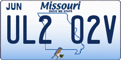MO license plate UL2O2V