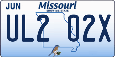 MO license plate UL2O2X