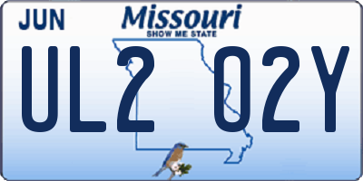 MO license plate UL2O2Y
