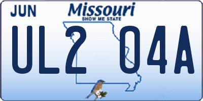 MO license plate UL2O4A