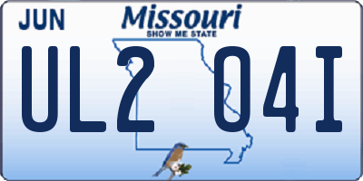 MO license plate UL2O4I