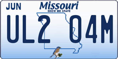 MO license plate UL2O4M