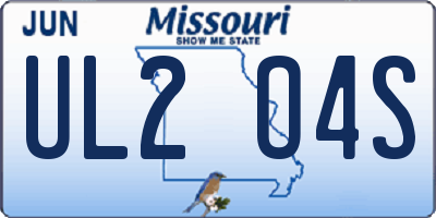 MO license plate UL2O4S