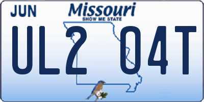 MO license plate UL2O4T