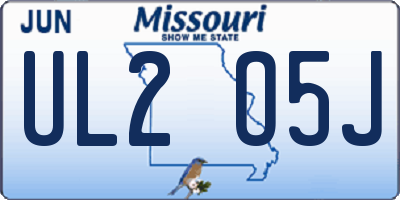 MO license plate UL2O5J