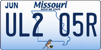 MO license plate UL2O5R
