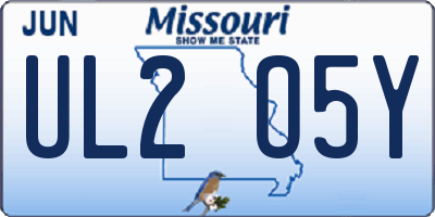 MO license plate UL2O5Y