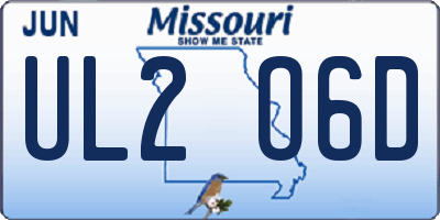 MO license plate UL2O6D