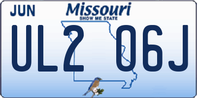 MO license plate UL2O6J
