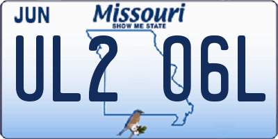 MO license plate UL2O6L