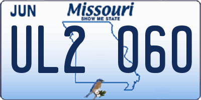 MO license plate UL2O6O