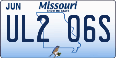 MO license plate UL2O6S