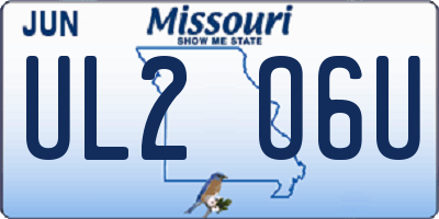 MO license plate UL2O6U