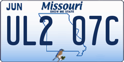 MO license plate UL2O7C