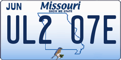 MO license plate UL2O7E