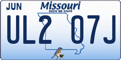 MO license plate UL2O7J